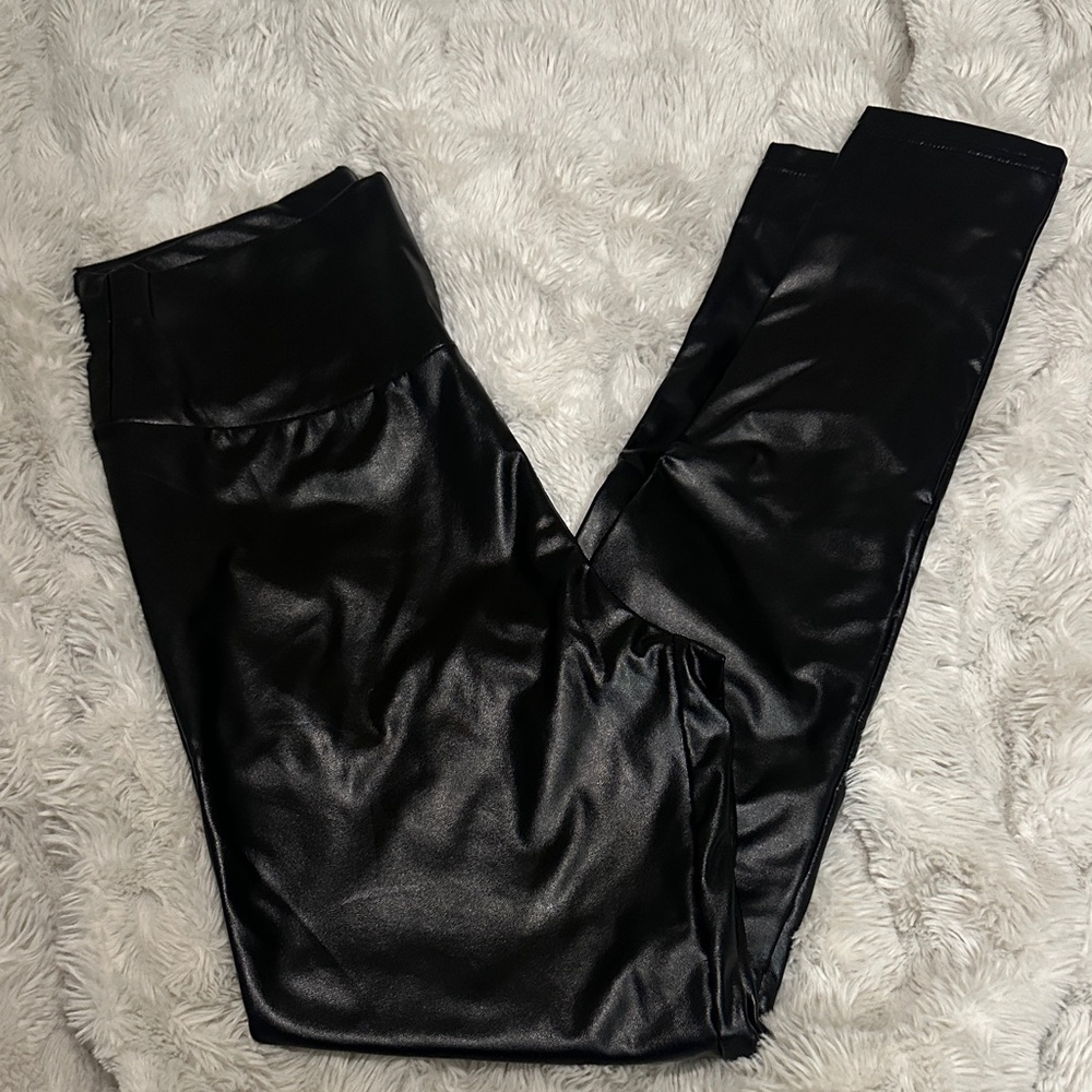 Black faux  leather Leggings
